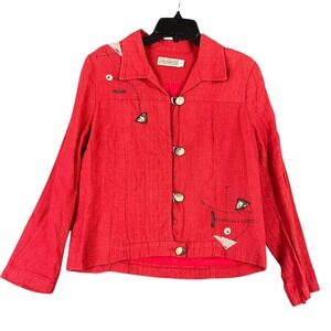 Vintage 90s Canvasbacks Jacket Women S Made USA Textured Artisan Eccentric Artsy